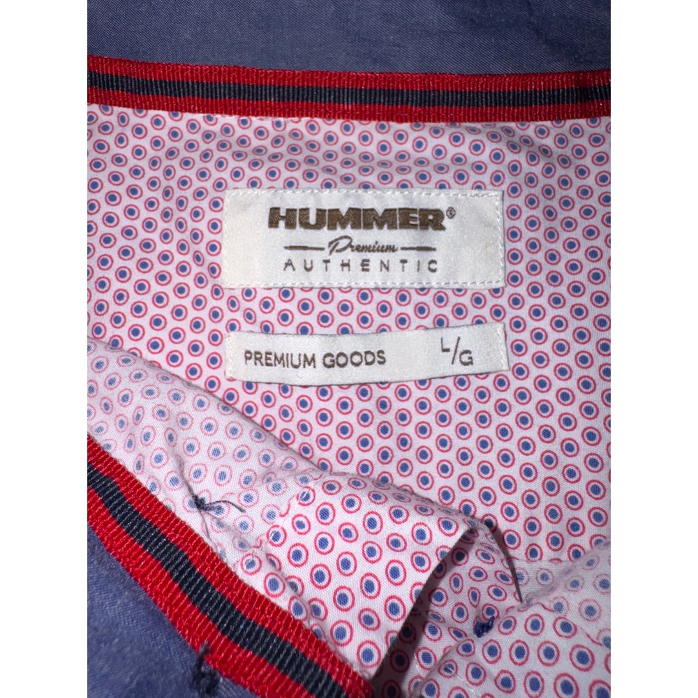 Hummer Premium Authentic Men's L Button Down Shirt Geometric Print Casual